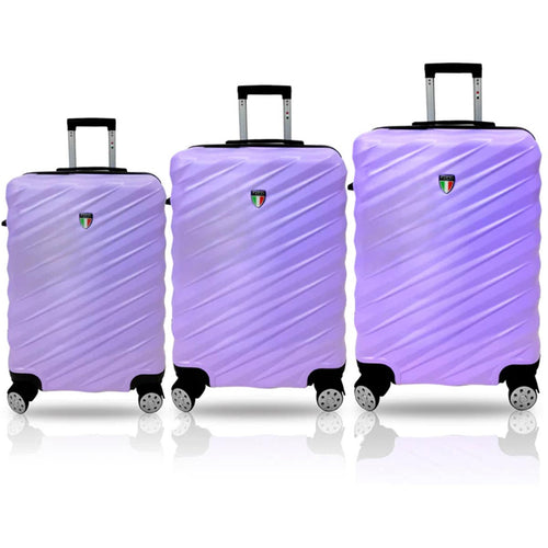 Tucci Storto TO324 ABS 3pc Luggage Set - purple