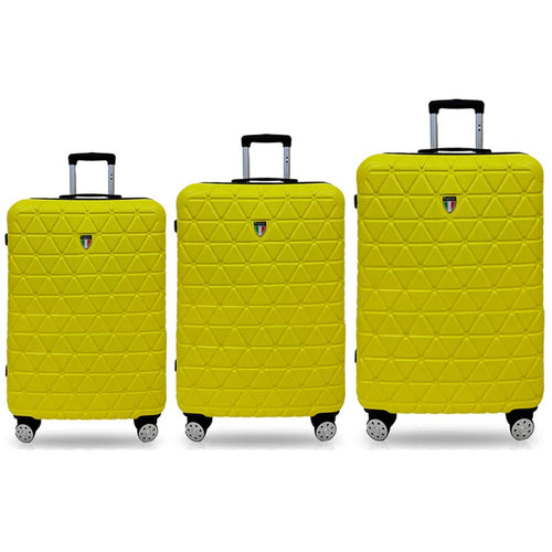 Tucci Tessere TO325 ABS 3pc Luggage Set - yellow