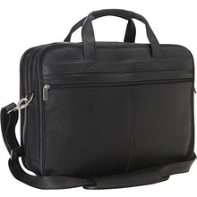 Load image into Gallery viewer, LeDonne Leather Oversized Laptop Briefcase - back pocket
