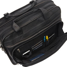 Load image into Gallery viewer, LeDonne Leather Oversized Laptop Briefcase - front organizing pocket
