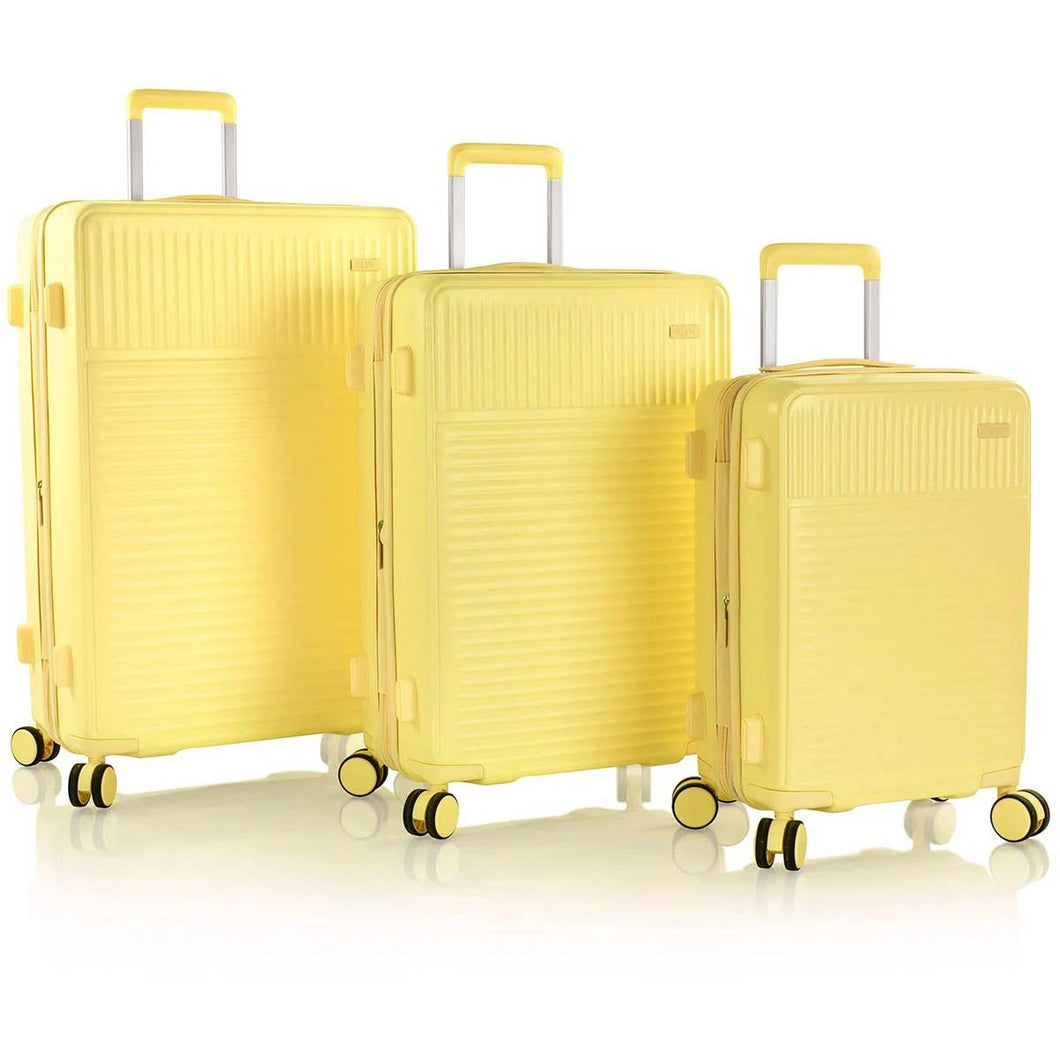 Heys Pastel 3 Piece Expandable Spinner Set -  Frontside Yellow