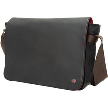 Load image into Gallery viewer, Manhattan Portage Waxed Nylon Sheridan Shoulder Bag (L) w/Back Zipper - Black Frontside

